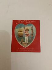 Vintage c.1920's Valentine's Day Card Boy on Dock Boat picture