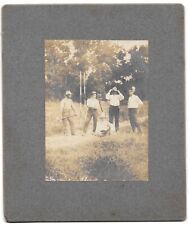 Antique Cabinet Card Photo Early Railroad Workers Men Surveying Construction picture