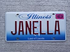 2016 Illinois IL Personalized Vanity Plate License Plate JANELLA picture