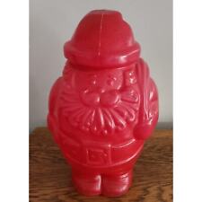 Vintage PackerWare Blow Mold Red Plastic Santa Claus Christmas Cookie Jar USA picture