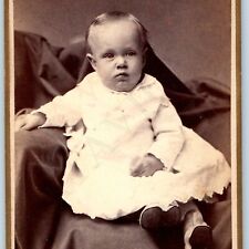 c1870s Rockford, IL Big Head Baby Boy Man CdV Photo Card AS Atchley State St H37 picture