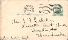 1916 New Haven Connecticut To Massachusetts Postal Card Wrinkled Damaged T31 picture