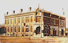 Antique RPPC Photo Postcard c. 1900  La Crosse Kansas KS Farmers & Merchant Bank picture