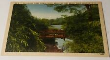 Vintage 1930s postcard rustic wooden bridge on Terry estate Black Mountain NC picture