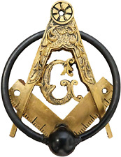 Antiqued Faux Gold Freemasons Freemasonry Masonic Square and Compass picture