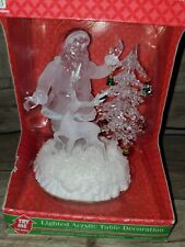 Vintange Lighted Acrylic Santa, Reindeer And Christmas Tree Decoration picture