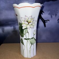 Vintage Toscany Collection Japan Lotus Porcelain Vase W/Butterfly. picture