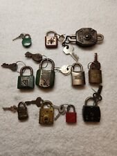 Vintage Antique Padlocks (11) small All Work W Keys picture