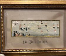 1879’s  Stevengraph The First Innings Baseball Silk Woven  Thomas Stevens NICE picture