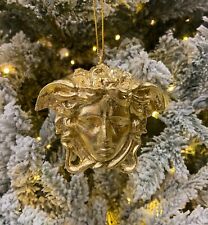 GOLD LEAF VERSACE STYLE MEDUSA LARGE 5 INCH ORNAMENT CHRISTMAS LUXURY HOME DECOR picture