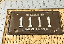 1959 Illinois MOTORCYCLE License Plate ALPCA Harley BMW Indian Norton 1111 picture