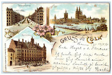 1898 Greetings from Cologne Germany Multiview Posted Antique Postcard picture