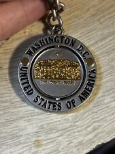 Vintage Washington DC Silver  Spinner Travel Souvenir Keychain Key Ring Charm picture