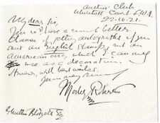 1921 Morley Charles Roberts Signed Note Autograph English Novelist Letter picture