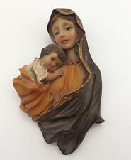 Vintage Baby Jesus Virgin Holy Mother Mary Christian Resin Wall Plaque 3 x 5