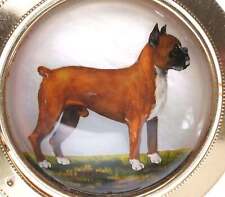 Large Antique 14k gold Es Crystal Boxer Dog pin picture