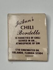 Vintage Matchbook JoAnn’s Chili Borbello Orlando, Florida picture