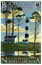 Bodie Island Lighthouse Outer Bank North Carolina, Trees NC --- Modern Postcard picture