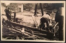 Real Photo Postcard RPPC Disaster~Men Search Remains Of House Destroyed By Fire picture