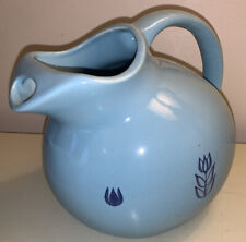 Vintage Cronin/Cameron USA Pottery Blue Tulip Ball Pitcher w/ Ice Lip 2Qts. picture