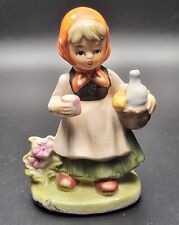 Vintage Napcoware Girl With Basket of Food and Cup Porcelain Figurine - 9899 picture