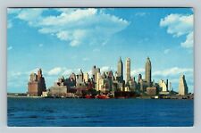 New York City NY, Lower Manhattan From Governor's IslNew York Vintage Postcard picture