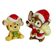 Vintage Homco Mouse Santa Sack & PWF Puppy Ceramic/China Christmas Figurines picture