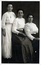Beautifully Dressed Women Posed Back To Back Vintage Real Photo RRPC Post Card picture