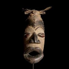 African Tribal Wood masks Hand Carved Dan mask Tribal Face Mask-G1605 picture