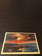 TWILIGHT ON THE PACIFIC OCEAN - CALIFORNIA - POSTED POSTCARD - 1947 picture