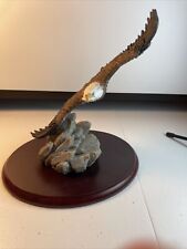 American Bald Eagle Sculpture Soaring Eagles Figures 8” Includes Wood Platform picture