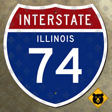 Illinois Interstate 74 highway marker road sign 1957 Champaign Bloomington 12x12 picture