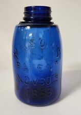 Vintage ‘Mason’s Patent November 30th 1858’ Blue Cobalt Jar picture
