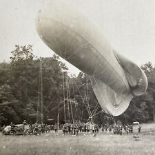 Antique 1916 WW1 German Observation Zeppelin Balloon Stereoview Photo Card P922 picture