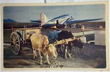 Vintage American Airlines Postcard Air Mail Visit Mexico Airplane c1949 picture