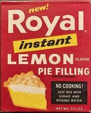 Vintage 1950s Full Unopened Box of Royal Lemon Instant Pie Filling. 