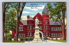 Barre VT-Vermont, High School, Robert Burns Monument Vintage Souvenir Postcard picture