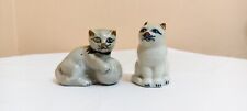 Vintage Antique Japan Porcelain Statue Cat Multi Colors Exquisite Figurine Old picture