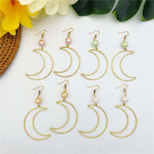 Crescent Moon Earrings Sustained With A Pearl In Different Colors picture