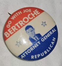 1966 Joe Bertroche For Iowa Attorney General IA Campaign '66 Pin Pinback Button picture