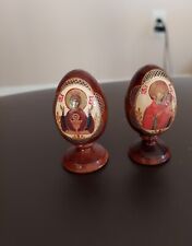 Russian wooden hand crafted easter egg Set Of 2 picture