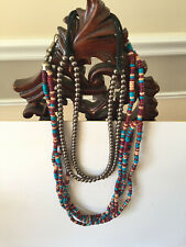 Two VTG cool fashionable multi-strand beaded necklaces Jewelry picture
