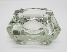 Vintage Crystal Glass Ashtray 4 Slotted 3 3/4 inch by 1 1/4 inch Paper Weight picture