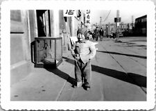 Street Scene Happy Child Eta Jima Japan Photo 1952 Korean War Vtg Snapshot picture