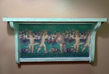 Victorian Cherubs Angels Rose Floral Hand Painted Wall Shelf picture