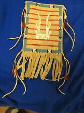 Antique Lakota /Dakota Mirror bag  Sioux Quillwork of Mysterious Antelope (?) picture