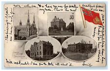 1904 UK Flag, Principal Buildings in Charlottetown PEI Canada PMC Postcard picture