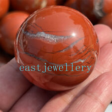 35mm+ Natural Red Jasper Sphere Carved Quartz Crystal Ball Reiki Healing 1PC picture