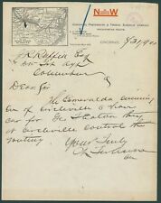 1901 Cincinnati Portsmouth & Virginia Handwritten Letterhead Map Esmeralda Rail picture