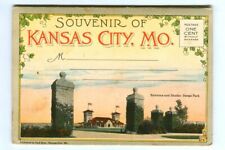 Vintage 1930s KANSAS CITY Missouri Souvenir Postcard Folder Curt Teich 1623 picture